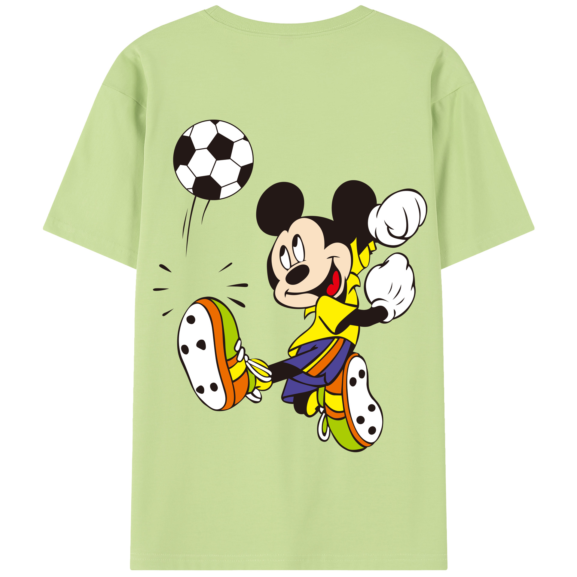 （画像用） ミッキーマウス Mickey Mouse 綿100％半袖Tシャツ（背面プリント）